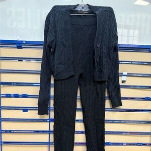 Black Cable Knit Jumpsuit